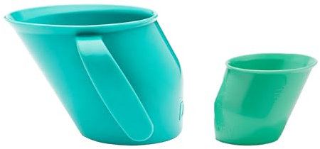Doidy Trainer Cup und Fütterbecher Pack, Flaschenalternativen für Neugeborene und Säuglinge ab 0 Monaten (Tasse + MiniCup, Türkis)