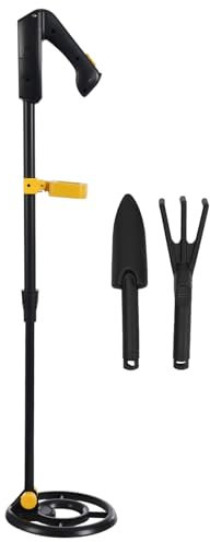 Detector de Metales, Detector de Metales Portátil e Impermeable para Niños con Pala y Rastrillo, Altura Ajustable, Indicador LED y Aviso de Sonido, Ideal para Actividades Al Aire Libre