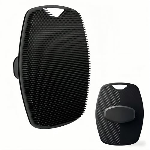 RQzaufania Scrubber Per il Corpo in Silicone, Esfoliante Delicato e Massaggio Per Tutti i Tipi di Pelle, Spazzola da Bagno con Doccia Portatile Per il Corpo (Nero)