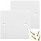 2 Pack Single Blanking Socket Plate – White PVC Wall Hole Cover Plate for Home Electrical Outlets | Ideal for Renovation & DIY Users(86mm x 86mm)