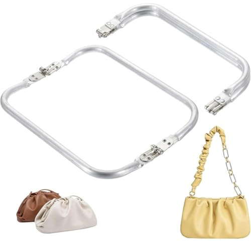 KSJEHW 2 Piezas Boquillas para Bolsos Marco Tubular Interno Boquillas Monederos Metalicas Cierres para Bolsos de Crochet para Hacer Monedero, Neceser, Bolsas y Otras Manualidades(180mm x 90mm)