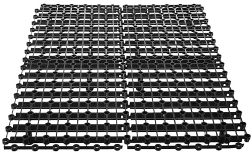 BESPORTBLE Heavy Duty Fountain Basin Grate 4pcs Plastic Black Rectangular | Water Feature Reservoir Grid, with Feet Modular Platform, Load Support and Weathering Resistant