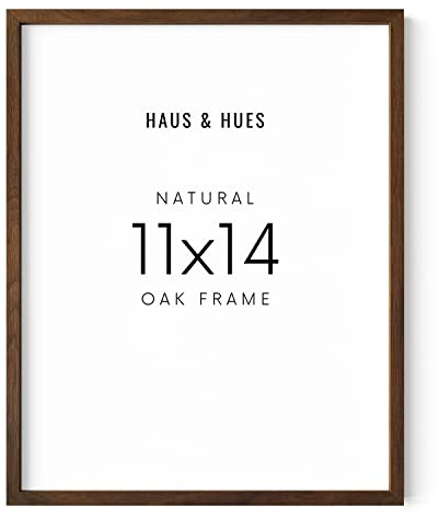HAUS AND HUES Walnut Oak 11x14 Wood Picture Frame - Modern & Natural Wall Decor for Bedroom, Living Room, Office Poster Display - Walnut Wood Poster Frames for Wall Art