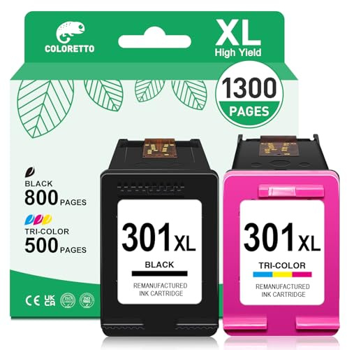 COLORETTO 301XL Cartuchos para HP 301 Cartuchos de Tinta para HP 301 XL