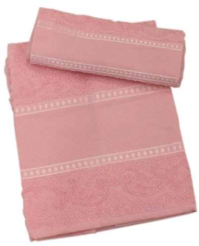 hobbymio.it Juego de toalla con invitado de bordado de punto de cruz, toalla de invitados con tela Aida, toalla de baño 50 x 100 cm más Opite 30 x 50 cm (05 rosa)