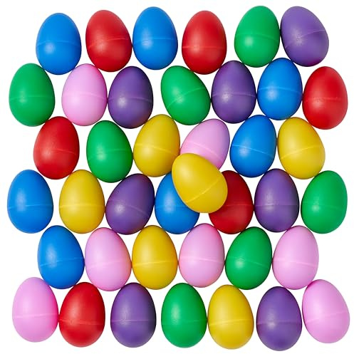 THE TWIDDLERS 80 Plastic Musical Egg Shakers, Maracas Instruments Party Easter Basket Fillers for Kids - Percussion Eggs, 4 Assorted Colours