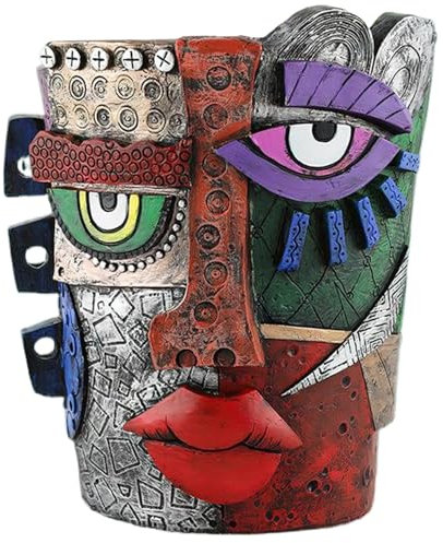 Macetas de Flores, plantador de Cabeza, Maceta Abstracta con Agujero de Drenaje 7x6 Pots únicos decoración Moderna para Plantas Verdes, orquídeas, Plantas de araña, plantador Facial