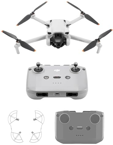 DJI Mini 3 – Dron Mini con cámara ligero y plegable con vídeo 4K HDR, 38 min de tiempo de vuelo, Grabación vertical y funciones inteligentes, con Mando a distancia, C0