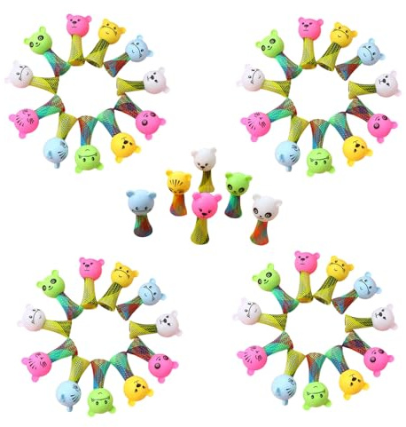Of 50 Entertaining Cartoon Elastic Figurine Delicate Cartoon Bouncing Figures Animal Jumping Dolls Game Toy Hand Eye Coordination Toy