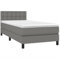 vidaXL Boxspringbett mit Matratze Bett Einzelbett Polsterbett Bettrahmen Lattenrost Bettgestell Hotelbett Schlafzimmerbett Dunkelgrau 90x200cm Stoff