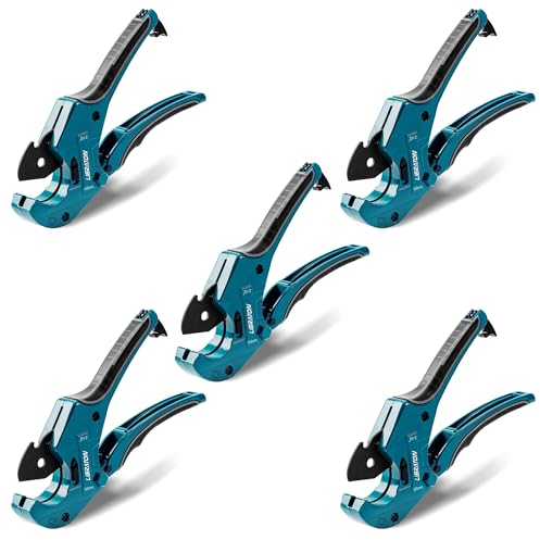 Libraton PVC Rohrschneider 63 mm, 5-teiliges großes PVC-Schneider-Set, Kunststoffrohrschneider, PVC-Rohrschneidewerkzeug zum Schneiden von PVC-Rohren, PEX-Rohren, Kunststoffrohren, verbesserte Klinge