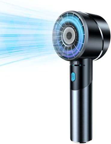 COZOME Handheld Fan,Ultra-Portable 7000 RPM Turbo Mini Fan with 16H Battery,4-Speed USB Rechargeable Metal Design | Pocket Fan for Travel/Outdoor/Home/Office,Gift for Men & Women (Alloy Construction)