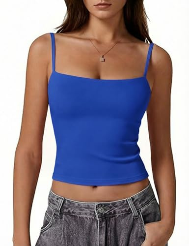 Gyabnw Crop Top Femme à Bretelles Fines Réglables Style Y2K | Bretelles réglables, Coupe courte ventre nu, Coton doux, Style Y2K pour été et sorties