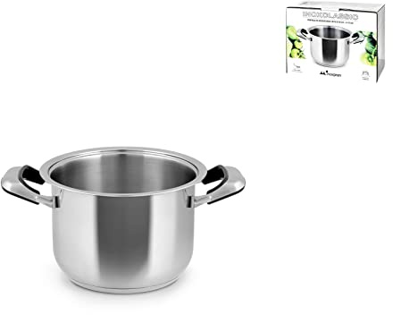 INOXPRAN - Pentola INOXCLASSIC in Acciaio Inossidabile con 2 Manici in Bachelite, Dimensioni 18x13 cm, Lavabile in Lavastoviglie, Utilizzabile su Tutti i Piani di Cottura compreso l'Induzione (619)