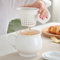 TAMUM 400 ML Weißes Porzellan Teetasse mit Porzellan Teesieb und Flacher Deckel
