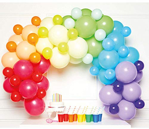 Amscan 9907432 - DIY Ballon-Girlande Regenbogen, 78 Luftballons aus Latex, bunt, für Geburtstag, Karneval, Kinderparty, Dekoration