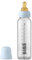 BIBS Baby Glass Bottle. Anti-Colic. Round Natural Rubber Latex Nipple. Supports Natural Breastfeeding, 225 ml, Baby Blue