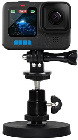TEKCAM Action Camera Mount Compatible with GoPro Hero/DJI Osmo Action 5 Pro 4 3/AKASO/Insta360 x5, Magnetic Mount Bracket with Action Camera Adapter, 360°Adjustment Magnetic Rubber Coating Car Holder