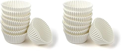 Zenker Cápsulas Magdalenas, Moldes individuales para cupcakes, muffins y magdalenas en papel, Aptas para hornear, Color Blanco, 5cm, Pack de 100 uds (Paquete de 2)