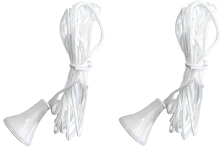 EVOGES Replacement Pull Cord for Ceiling Light Switches 1.5m Durable Nylon String with Easy-Grip Handle, for Bathroom, Shower, Bedroom Fan Switches, Lampshades Universal Fit Spare String (White)