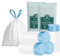 Small Bin Liners 5L Drawstring Bin Bags 80 White Waste Pedal Rubbish Bags Thick, Strong, Leakproof for Bathroom, Office, Bedroom