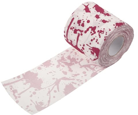 Ipetboom Rotolo di Carta Igienica Stampata Rossa per Halloween Decorazione Creativa per Bagno e Feste Motivo Macchie di Sangue di Mano