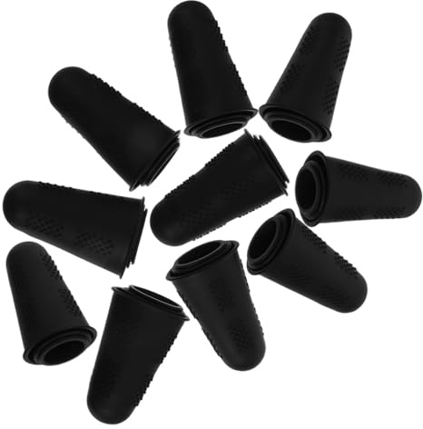 VICASKY Dediles de silicona anticalor 30 Unidades Guantes para los dedos negros resistentes al calor para bordado y costura a mano