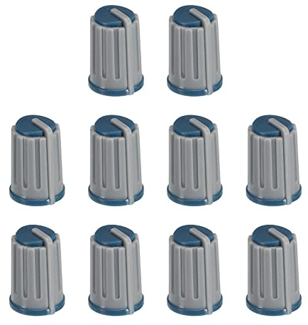 QUARKZMAN Knöpfe Potiknöpfe Potentiometer Drehknopf ABS Gitarre Knopf für E-Gitarre Leistung Verstärker Stereoanlagen Bass Lautstärke Ton 6mm D Typ Welle 270° Grau Blau 20Stk