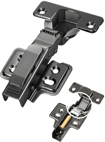 4 Pack Cerniere nascoste porte armadi chiusura morbida armadio scoperto, 1/2 sovrapposizione armadio sovrapposizione completa, cerniere armadietti hardware silenziose,uncovered