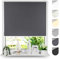 Tom'Shop® Verdunkelungsrollo Klemmfix ohne Bohren[Graphit, 130cm x 130cm] Seitenzugrollo Thermorollo Klemmrollo mit Klemmträger Fensterrollo Super Blackout Rollo