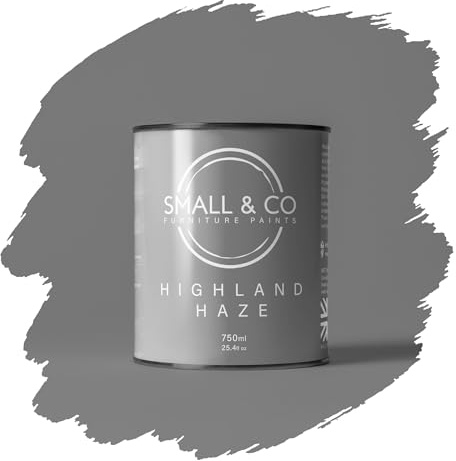 Small & Co Furniture Paint – Highland Haze (balanced mid grey—quietly modern) | Premium Water-Based Matte Acrylic for Cabinets & Wood | Strong Adhesion, Low Odour, Quick Dry | 750ml