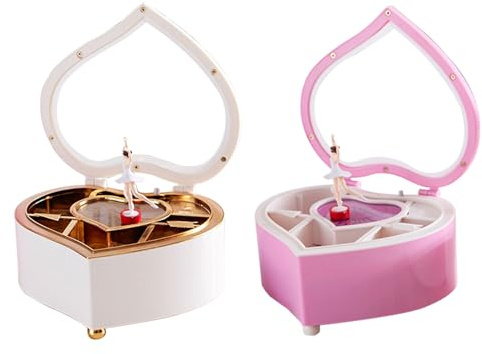 Organisateur de bijoux pour filles - Boîte à musique rotative, porte-bijoux pour enfants, boîte à bijoux rotative, rangement décoratif | Boîte à bijoux rose avec boîte à musique pour filles pour