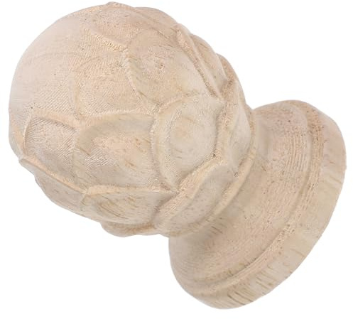 Homoyoyo Remate Decorativo de Madera Tallada Piña Estilo Europeo 4X6 CM para Postes de Cama Barras de Cortina y Muebles Interiores Accesorio Artesanal para Decoración del Hogar