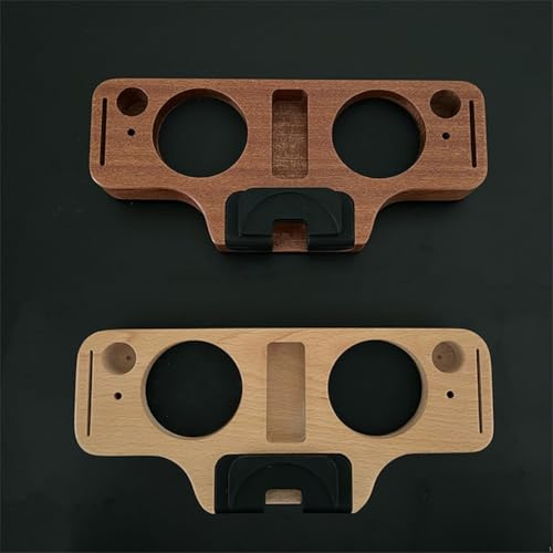 FUBESK Station de tampage en bois pour expresso pour porte-filtre à café avec tamper, distributeur, brosse et écran de palette, outil de barista 6 en 1 en bois de hêtre pour la plupart des machines