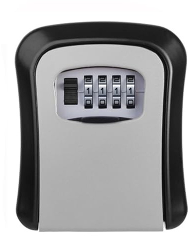 Amrocky Hardware Wall Mounted Key Lock Box, 4-Digit Combination, Secure Key Storage, Weather Resistant