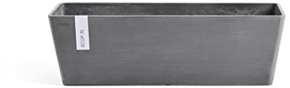 Ashortwalk ECOPOTS Bruges Balcony Rectangular Planter made from Recycled Plastic (Length 55cm x Width 17cm x Height 17cm) (Grey)