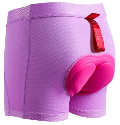 Santic Pantaloni da Ciclismo da Donna Imbottitura in Gel 4D Traspiranti ad Asciugatura EU Viola XXL