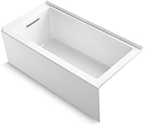 Kohler 20201-LA-0 Underscore® 60 x 30 alcove bath with integral apron, integral flange, and left-hand drain, White