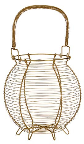 Modern Retro Egg Basket, Gold Finish