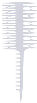 Professional Double-Sided Hair Highlighting Comb Hair Dyeing Device Piece Strip Wide Fine Teeth Comb Hairdressing Tool White