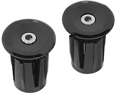 Tomotato 2 Pièces Bouchons Extrémité de Barre de Vélo, Bouchons de Guidon de Vélo en Aluminium pour Guidon de Diamètre 15-24mm Accessoires de Cyclisme de VTT(Noir)