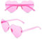 flintronic 2 Paar Hippie Herzförmige Brille, Transparente Candy Color Sonnenbrille für Geburtstagsfeier, Halloween, LNeuheit Party ustige Partybrillen für Erwachsene, Jungen und Mädchen, Rosa
