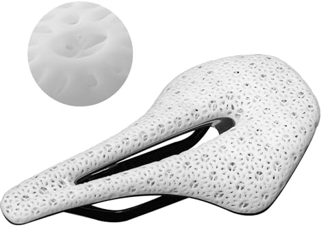 ROCKBROS Racercykelsadel Cykelsadel 3D-tryck kol-cykelsadlar ultralätt andningsbar stötdämpande ergonomisk cykelsits för vägcykel MTB BMX kvinnor och män vit