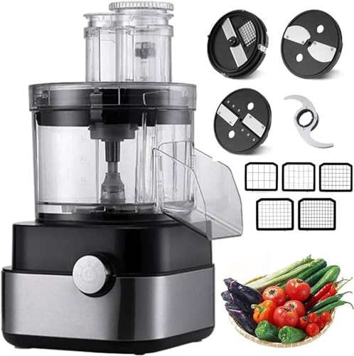 5 I 1 kommersiell vegetabilisk skärare, kommersiell matprocessor, 600W elektrisk grönsaksfruktdicer, skivmaskin, multifunktionellt kött