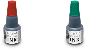 Trodat Stempelfarbe zum Nachfüllen für Stempelkissen 9072M & 9073M, Wasserbasierend Rot & Grün, 24 ml Flasche, Bürobedarf - Stempelfarbe