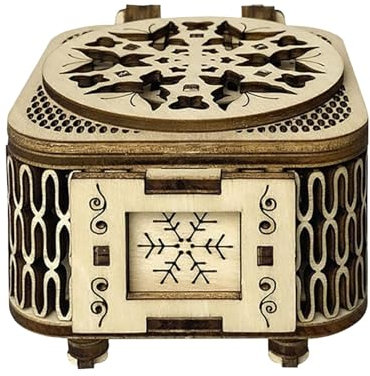 Kit modello di carillon, puzzle in legno , puzzle da tavolo, kit di costruzione di modellini di carillon puzzle, senza colla richiesta, puzzle di montaggio con scomparto segreto, 8 x 7 x 5 cm, per