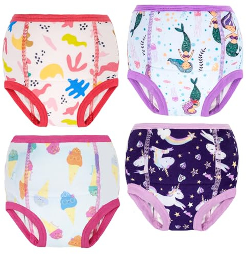 MOEMOE Baby potta träningsbyxor 4 stycken baby tvättbara pottträning underbyxor barn underkläder för pojkar och flickor 2–9 år