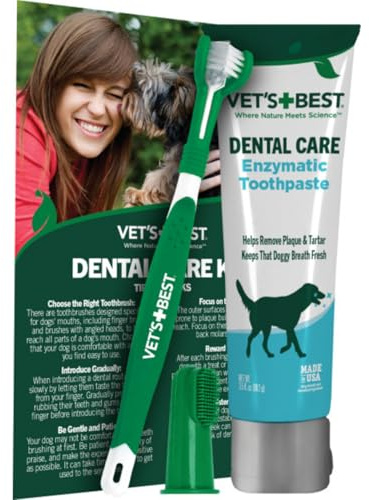 Vet's Best Dental Gel Toothpaste and Toothbrush Kit for Dogs