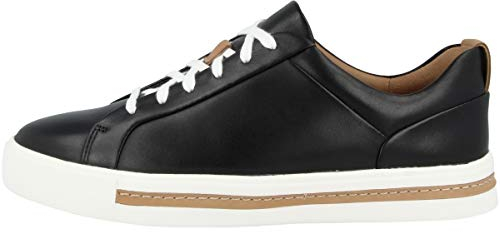 Clarks Damen Un Maui Lace Sneaker, Schwarz (Black Leather), 37.5 EU