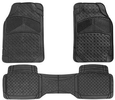 Streetwize SWCM114 Canberra Car Floor Mat Set, Full Cross Rear, Rubber (Set of 4)